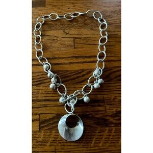 Sterling silver, heavy toggle necklace